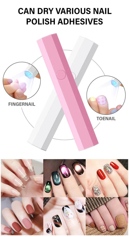 CNHIDS Portable Salon Quick Dry USB Nail Dryer Machine Home Phototherapy Tools Professional UV LED Nail Lamp Mini Flashlight Pen Makeup art