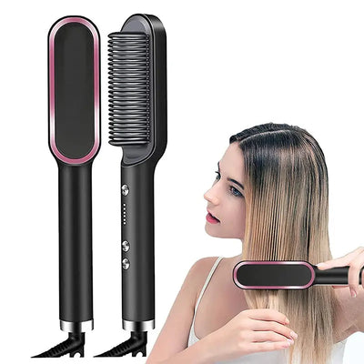 Multifunctional Ionic Hair Straightener Curler Brush Fast Heating Curler Straightener Comb Styler Electric Fast Heating Comb Makeup art