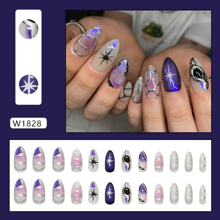 Sweet Sweetheart 24 Pcs Press on Nails Pink Gradient Fake Nails Glossy Artificial Finger Manicure Reusable False Nails for Women Makeup art