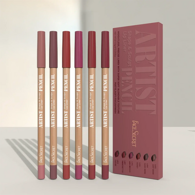 Face Secret Artist Shape Sculpt Lip Liner Pencil Set, Weightless Precise Liner with Super Soft Blendable Texture Matte Soft Makeup art