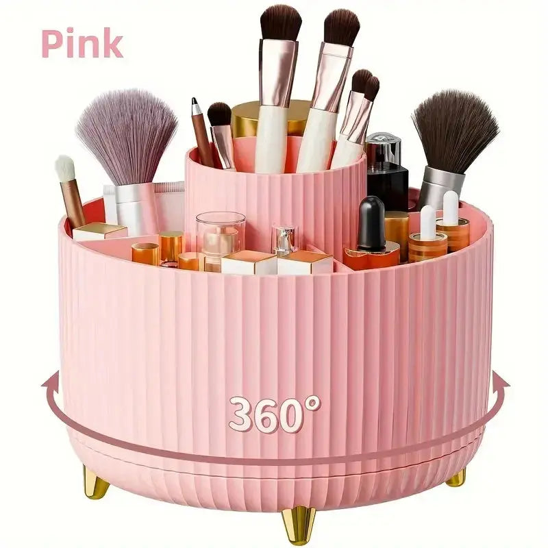 360° Rotating Makeup Tool Storage Box Desktop Organizer Cosmetic Brushes Holder Lipstick Eyebrow Pencil Holder Jewelry Container Makeup art