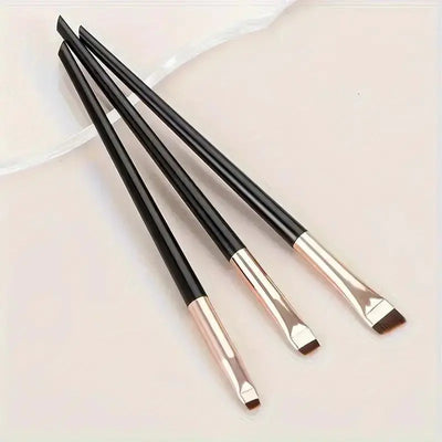 3-Piece Eyeliner & Eyebrow Brushes Set - Ultra-Fine & Flat Tips for Precise Control, High-Quality Precision Makeup Application Makeup art