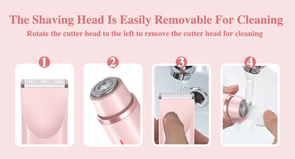 Dual-Head Electric Bikini Trimmer & Body Shaver — Waterproof, Painless, Rechargeable