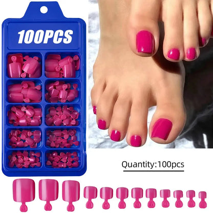 100Pcs Light Pink Press on Nails Short Medium Square Wearable Fake Nails Tips 10 sizes Full Cover False Nails Finger Decoration Makeup art