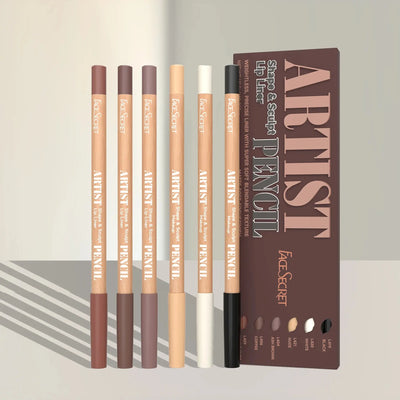 Face Secret Artist Shape Sculpt Lip Liner Pencil Set, Weightless Precise Liner with Super Soft Blendable Texture Matte Soft Makeup art