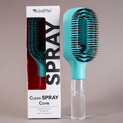 2-in-1 Spray Comb & Scalp Massage Brush | Detangling Hairbrush with Mist Spray Bottle Makeup Art
