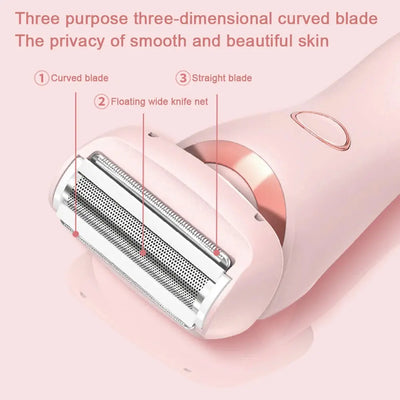 2-in-1 Bikini & Body Trimmer - Women's IPX7 Waterproof Electric Shaver for Face Underarms Legs, Painless Hair Removal Kit Makeup art