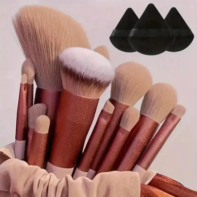 13pcs Premium Synthetic Nylon Bristle Makeup Brush Set - Soft, Gentle, and Cruelty-Free for Flawless Foundation, Blush, Powder, Makeup art