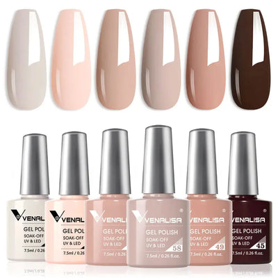 VENALISA 7.5ml Nail Gel Polish VIP5 HEMA Free Semi Permanent Soak off UV LED Nail Gel Varnish Full Coverage Nail Gel Lacquer Makeup art