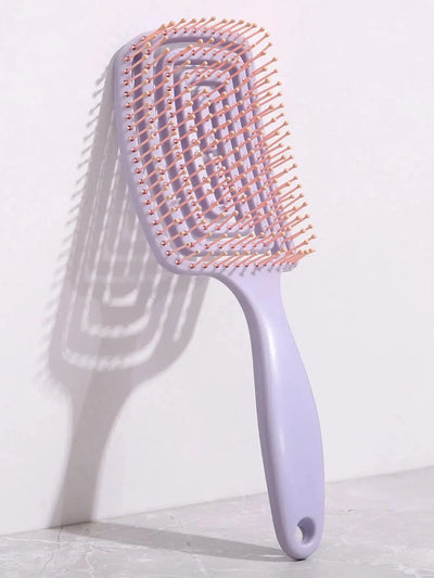 1Pcs Elastic Massage Comb Hollow Out Hair Brush Scalp Massage Combs Hair Styling Detangler Fast Blow Drying Detangling Tool Makeup art