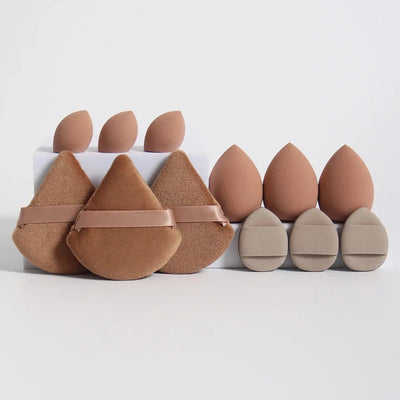 12-Piece All-Purpose Makeup Sponge Set, Made of 3 Loose Powder Puffs, 3 Mini Air Cushion Puffs, 3 Beauty Eggs and 3 Mini Beauty Makeup art