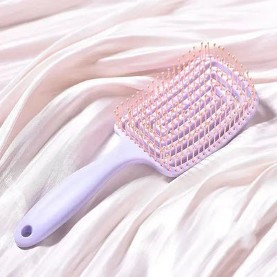 1Pcs Elastic Massage Comb Hollow Out Hair Brush Scalp Massage Combs Hair Styling Detangler Fast Blow Drying Detangling Tool Makeup art