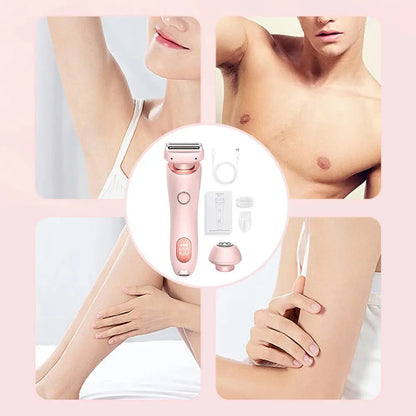 2-in-1 Bikini & Body Trimmer - Women's IPX7 Waterproof Electric Shaver for Face Underarms Legs, Painless Hair Removal Kit Makeup art