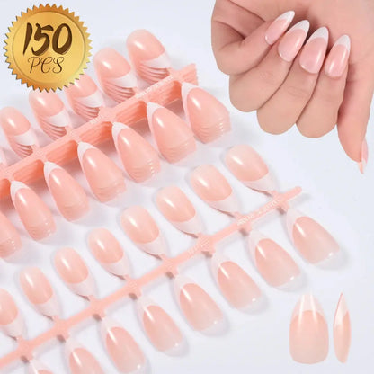 100Pcs Light Pink Press on Nails Short Medium Square Wearable Fake Nails Tips 10 sizes Full Cover False Nails Finger Decoration Makeup art