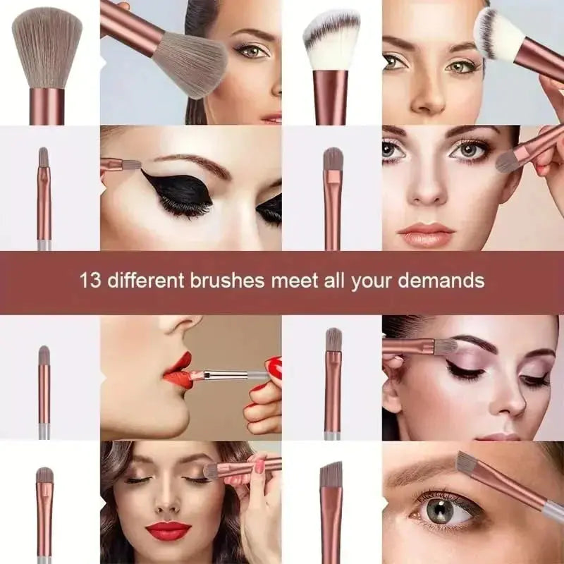 13 PCS Colorful Makeup Brush Set Eye Shadow Foundation Women's Makeup Brushes Eye Shadow Blush Beauty Soft Makeup Toolkit Makeup art