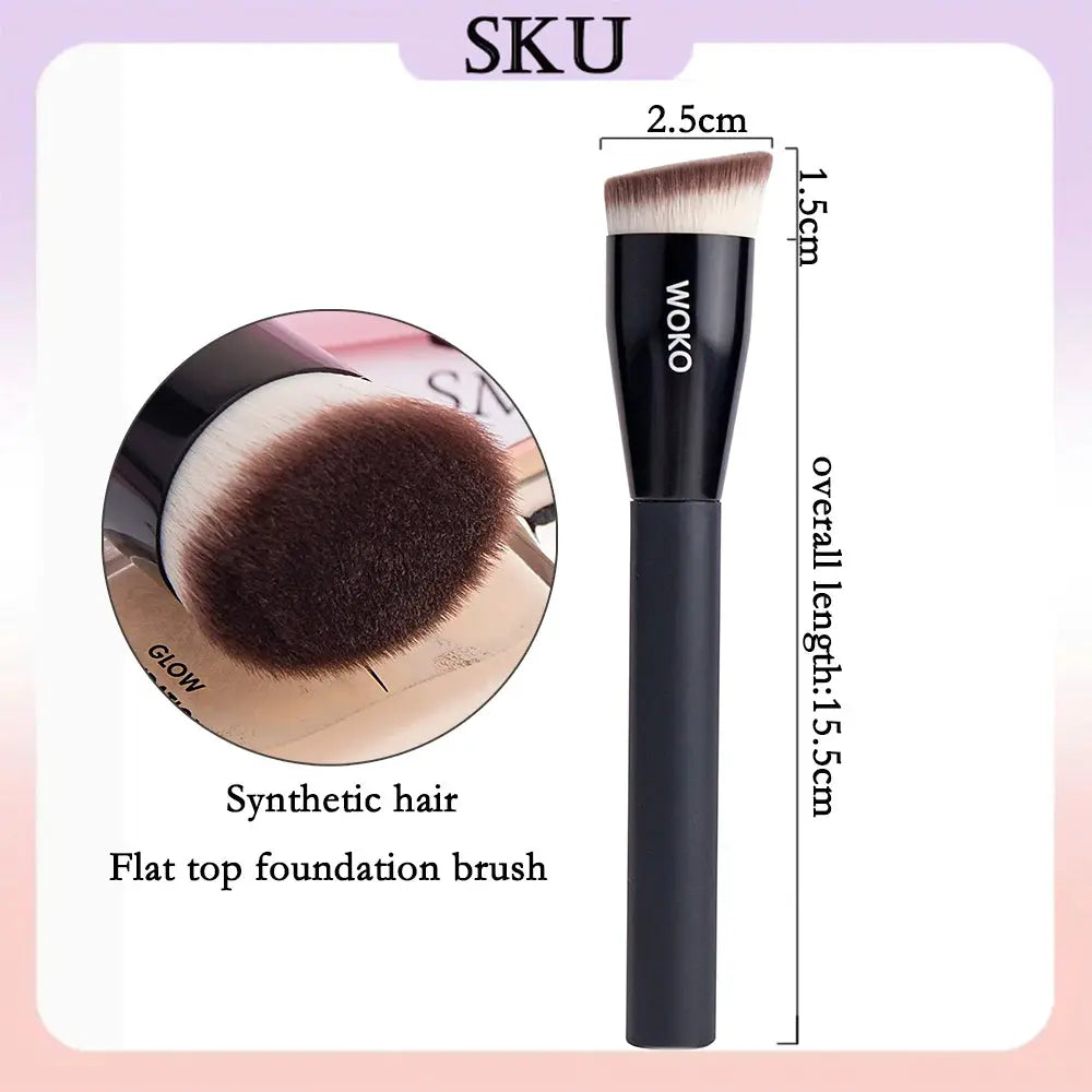 Flat Top Foundation Makeup Brushes Flat Angled Synthetic Hair Face Contour Foundation Liquid Cream Bronzer Buffing Makeup Tool Makeup art