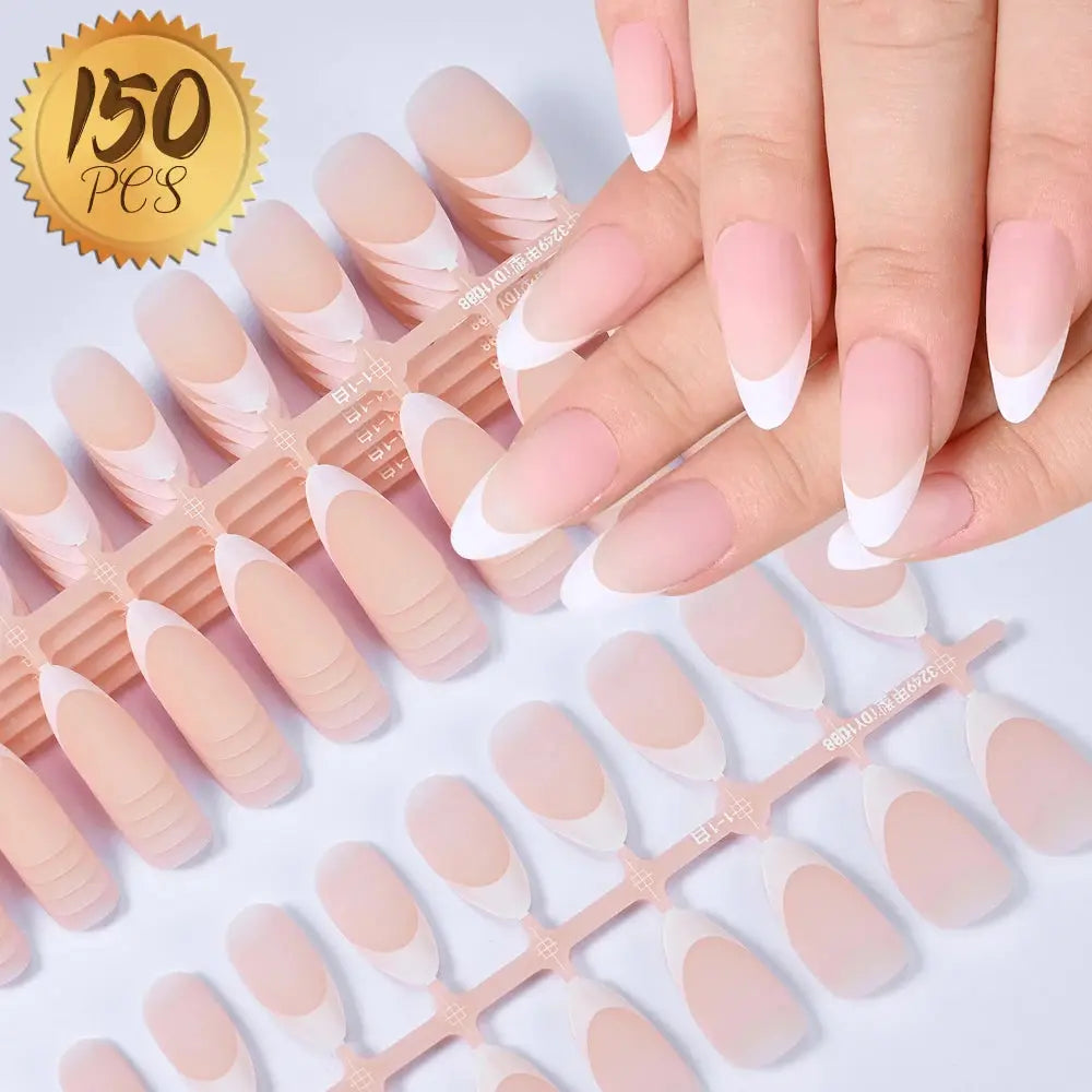 100Pcs Light Pink Press on Nails Short Medium Square Wearable Fake Nails Tips 10 sizes Full Cover False Nails Finger Decoration Makeup art