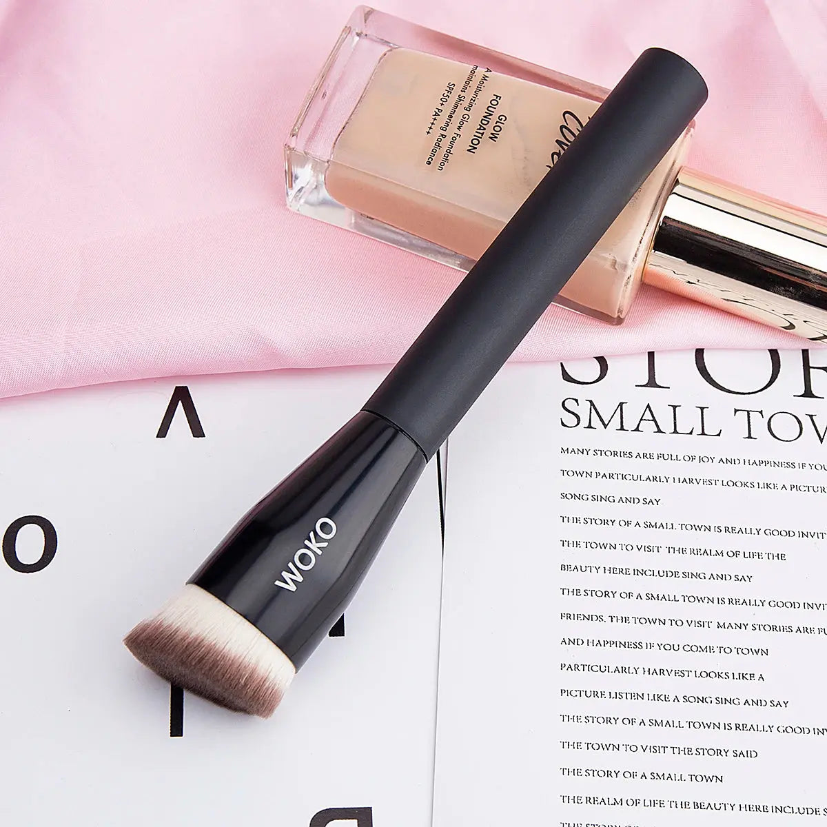 Flat Top Foundation Makeup Brushes Flat Angled Synthetic Hair Face Contour Foundation Liquid Cream Bronzer Buffing Makeup Tool Makeup art