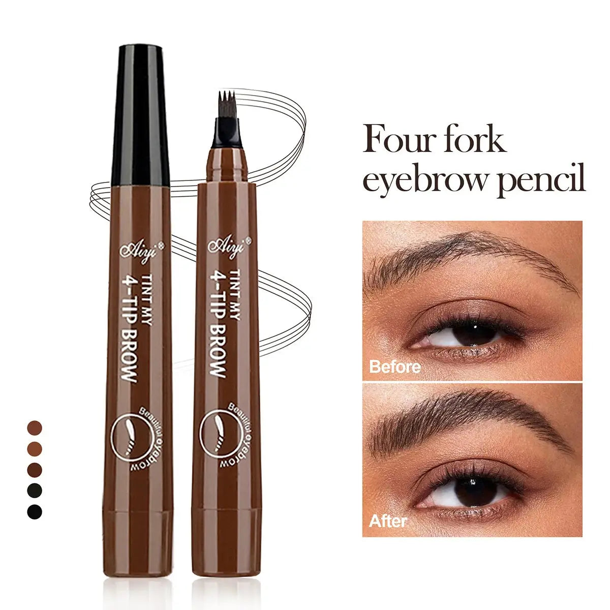 4 fork microblading eyebrow pencil waterproof eyebrow pencil natural long-lasting eyebrow makeup five colors Makeup art
