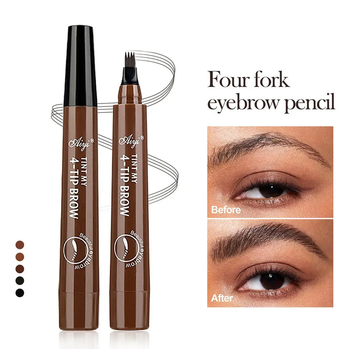 4 fork microblading eyebrow pencil waterproof eyebrow pencil natural long-lasting eyebrow makeup five colors Makeup art