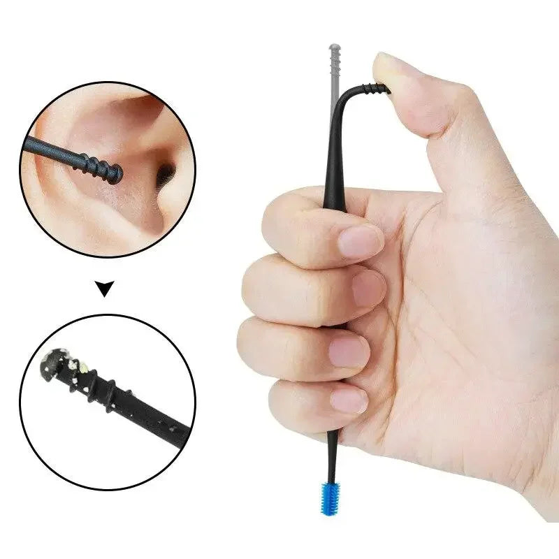 Double Silicone Soft Head Rotary Ear Pick
