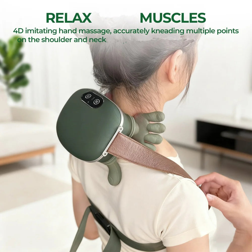 Bionic Finger Neck Shoulder Massager Wireless Neck Cervical Trapezius Kneading Massage Shawl Brushless Motor Neck masajeador Makeup art
