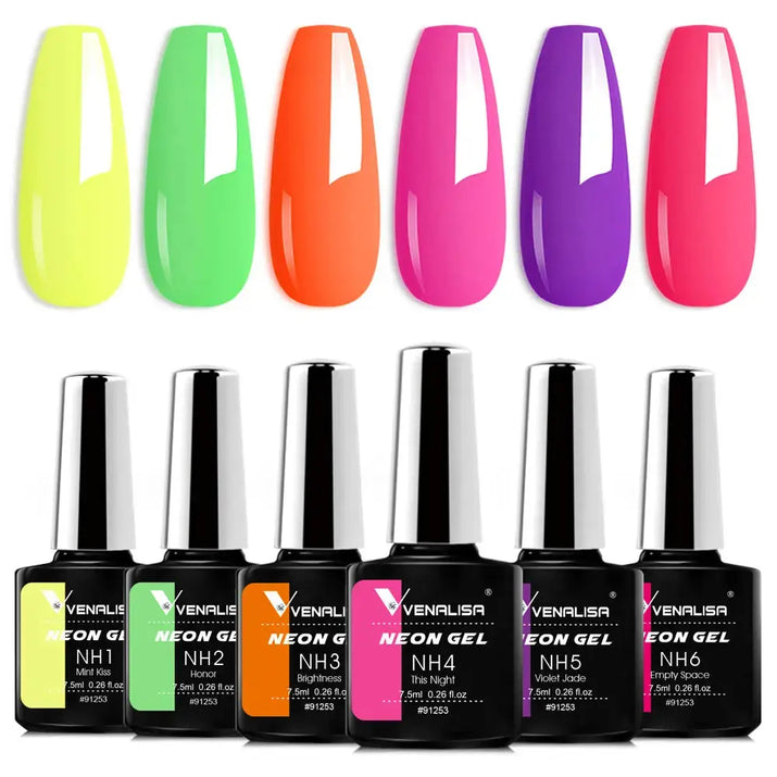 VENALISA 7.5ml Nail Gel Polish VIP5 HEMA Free Semi Permanent Soak off UV LED Nail Gel Varnish Full Coverage Nail Gel Lacquer Makeup art