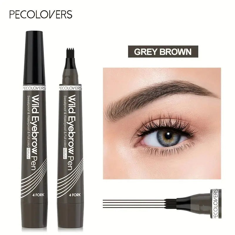 6 Colors 1pc Eyebrow Pen Waterproof 4 Split Tip Eyebrows Pen Eyebrow Tattoo Pen Waterproof Liquid Black Eyebrow Makeup Pencil Makeup art