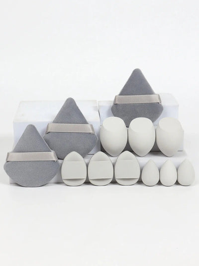12-Piece All-Purpose Makeup Sponge Set, Made of 3 Loose Powder Puffs, 3 Mini Air Cushion Puffs, 3 Beauty Eggs and 3 Mini Beauty Makeup art