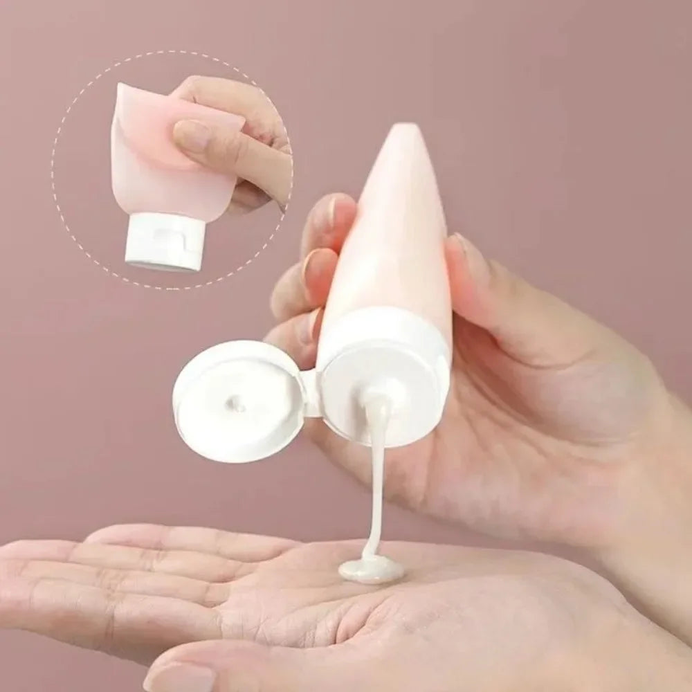 Travel Bottle Set – 4pcs Refillable 60ml + 12 Soft Tubes.