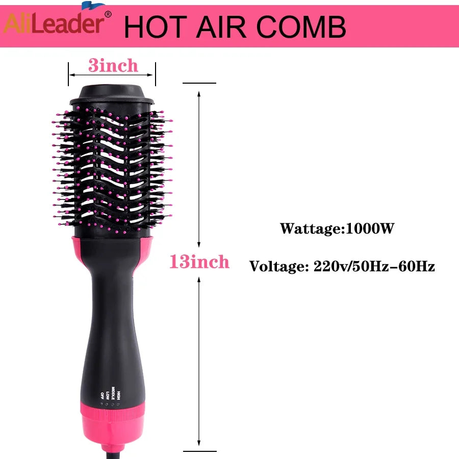 Women Hair Dryer Brush Hair Dryer Straightener Curler Massager 4 In 1 Rapid Warming One Step Volumizer Hot-Air Hair Brushes Makeup art