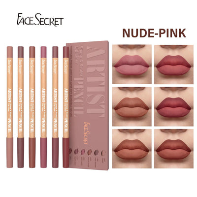 Face Secret Artist Shape Sculpt Lip Liner Pencil Set, Weightless Precise Liner with Super Soft Blendable Texture Matte Soft Makeup art