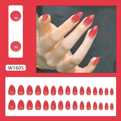 Sweet Sweetheart 24 Pcs Press on Nails Pink Gradient Fake Nails Glossy Artificial Finger Manicure Reusable False Nails for Women Makeup art
