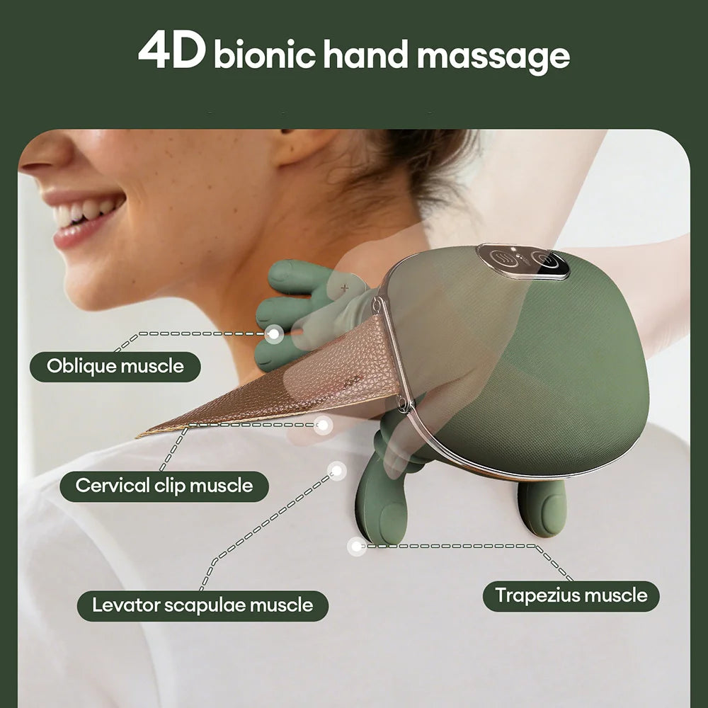 Bionic Finger Neck Shoulder Massager Wireless Neck Cervical Trapezius Kneading Massage Shawl Brushless Motor Neck masajeador Makeup art