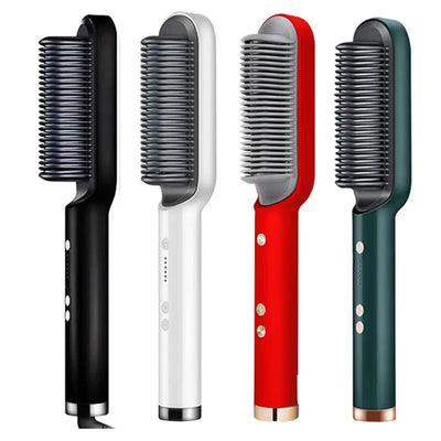 Multifunctional Ionic Hair Straightener Curler Brush Fast Heating Curler Straightener Comb Styler Electric Fast Heating Comb Makeup art