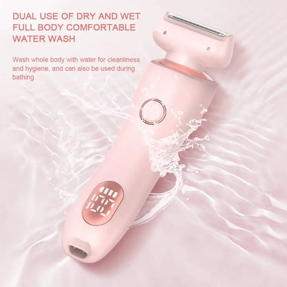 2-in-1 Bikini & Body Trimmer - Women's IPX7 Waterproof Electric Shaver for Face Underarms Legs, Painless Hair Removal Kit Makeup art