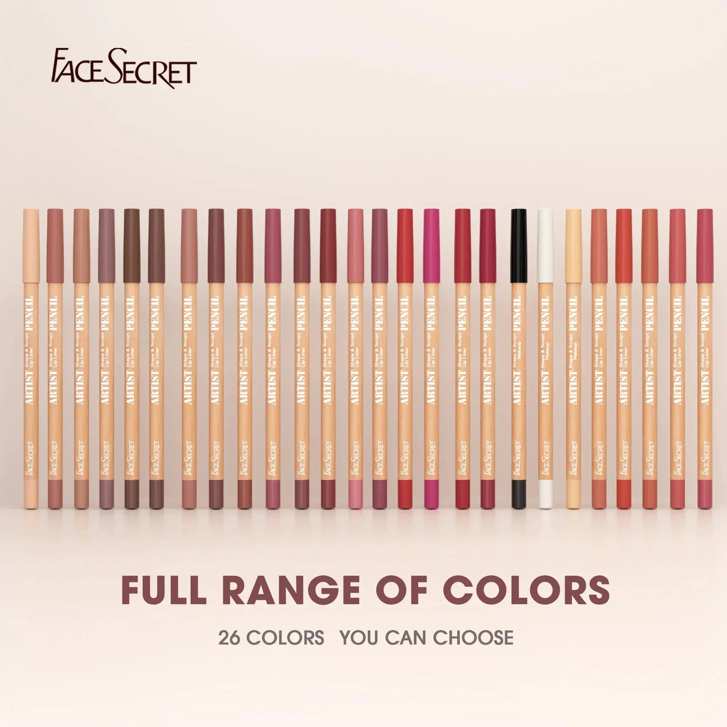 Face Secret Artist Shape Sculpt Lip Liner Pencil Set, Weightless Precise Liner with Super Soft Blendable Texture Matte Soft Makeup art