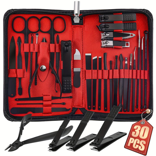 7-Piece Manicure Set – Stainless Steel with Pink Case.