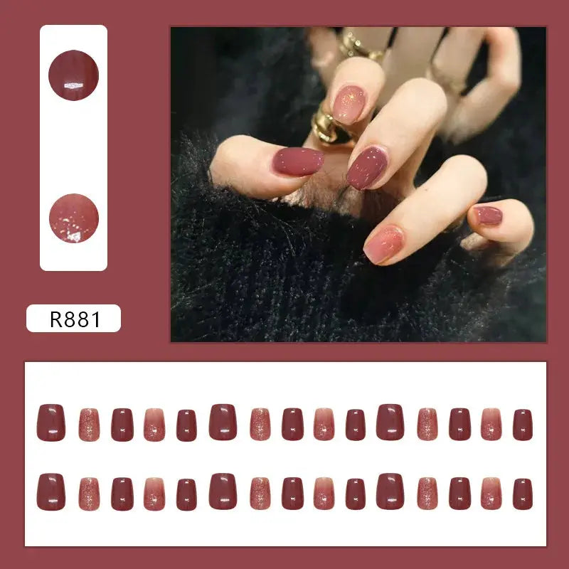 Sweet Sweetheart 24 Pcs Press on Nails Pink Gradient Fake Nails Glossy Artificial Finger Manicure Reusable False Nails for Women Makeup art