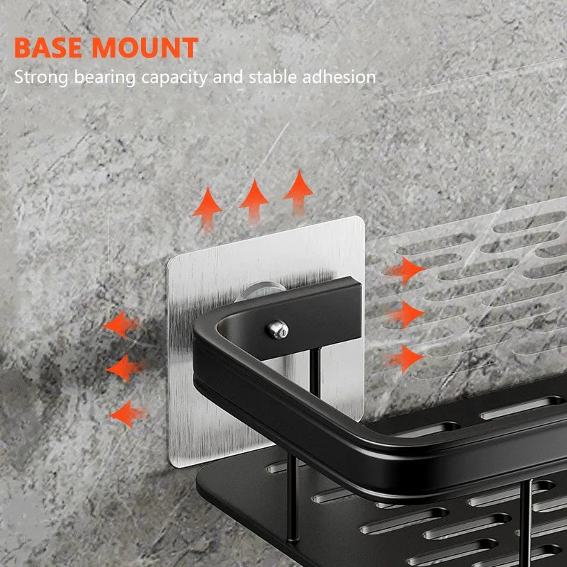No-Drill Wall-Mount Corner Bathroom Shelf