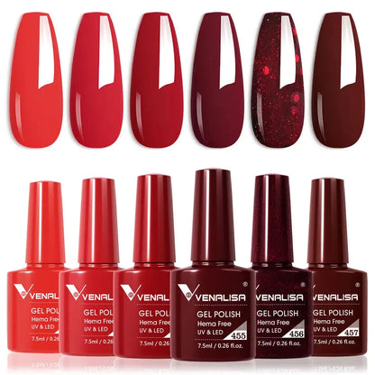VENALISA 7.5ml Nail Gel Polish VIP5 HEMA Free Semi Permanent Soak off UV LED Nail Gel Varnish Full Coverage Nail Gel Lacquer Makeup art