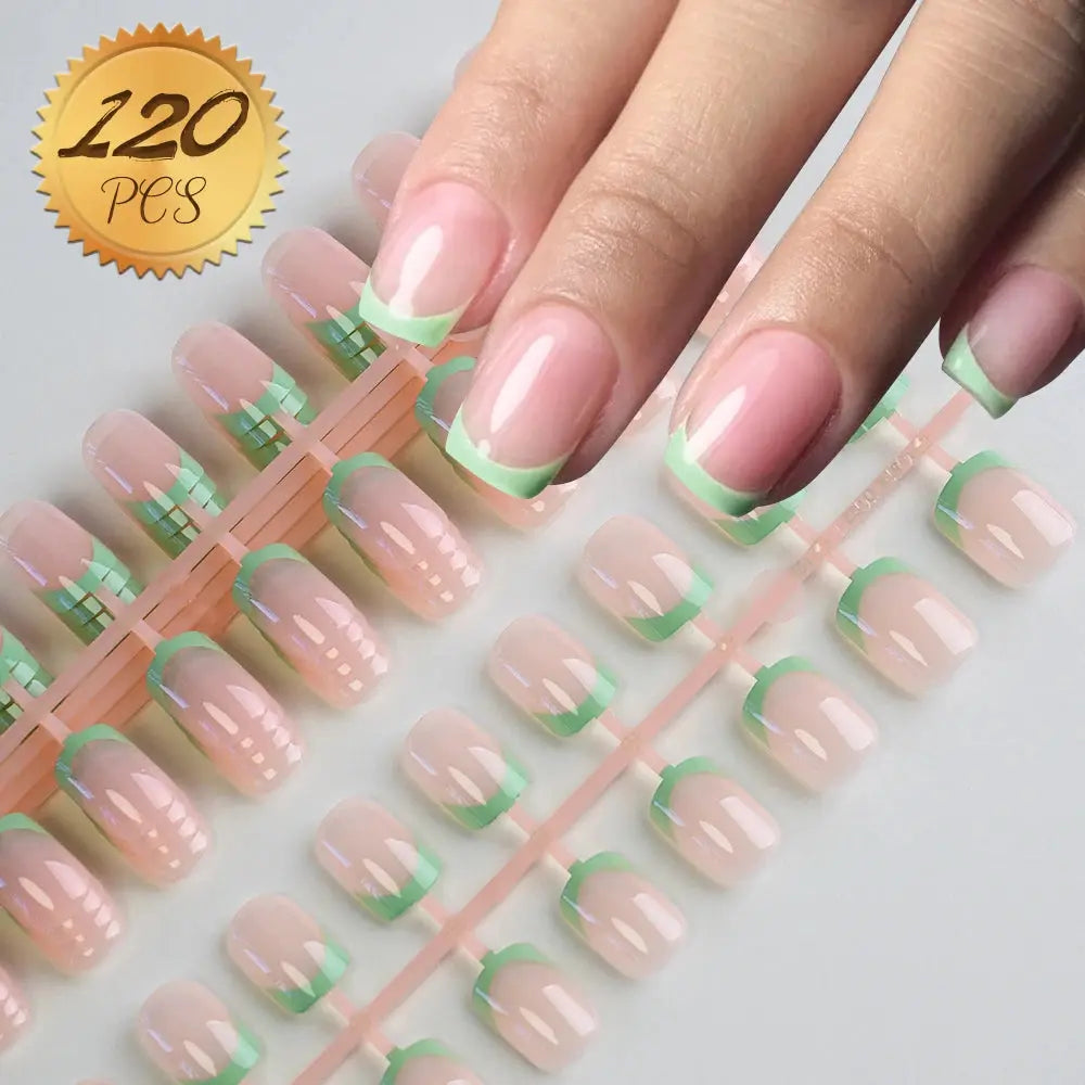 100Pcs Light Pink Press on Nails Short Medium Square Wearable Fake Nails Tips 10 sizes Full Cover False Nails Finger Decoration Makeup art