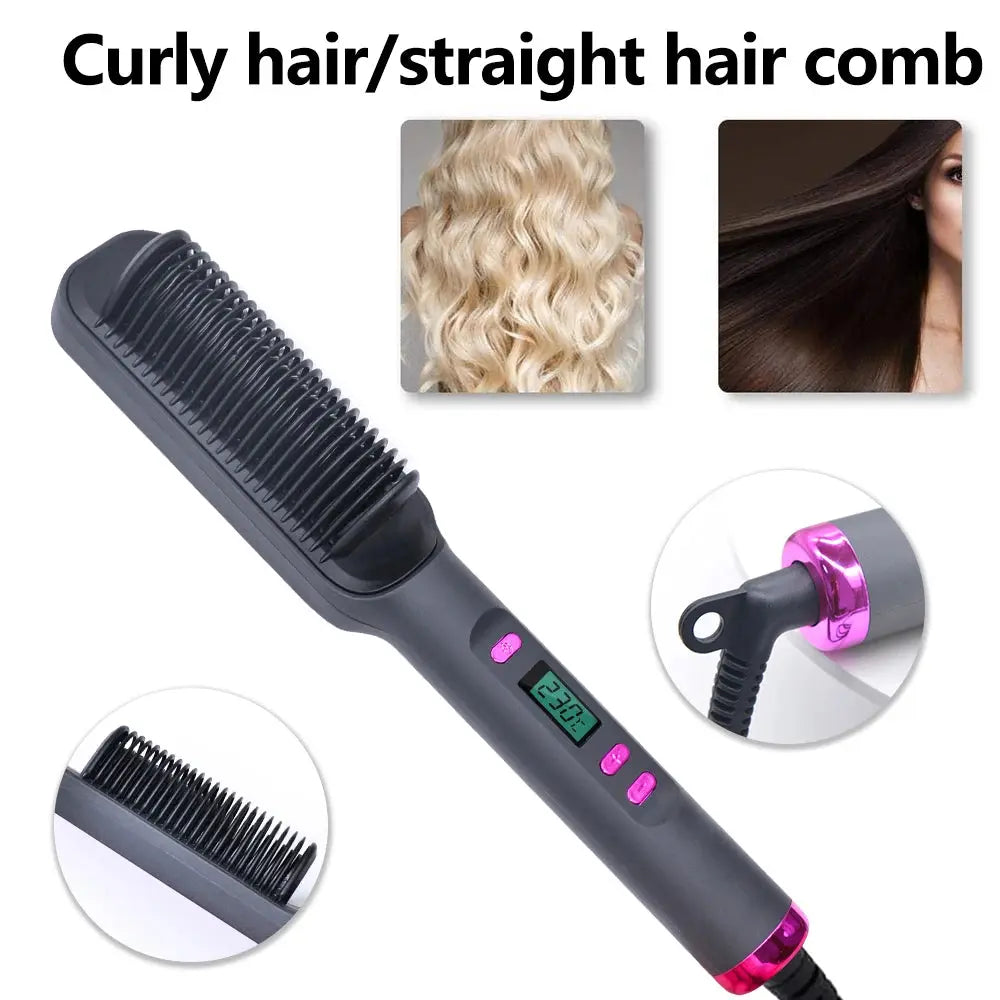 Electric Hot Comb Multifunctional Straight Hair Straightener Comb Negative Ion Anti-Scalding Styling Tool Straightening Brush Makeup art