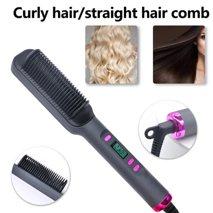 Electric Hot Comb Multifunctional Straight Hair Straightener Comb Negative Ion Anti-Scalding Styling Tool Straightening Brush Makeup art