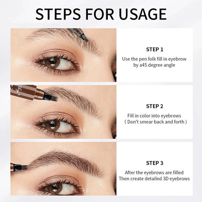 4 fork microblading eyebrow pencil waterproof eyebrow pencil natural long-lasting eyebrow makeup five colors Makeup art