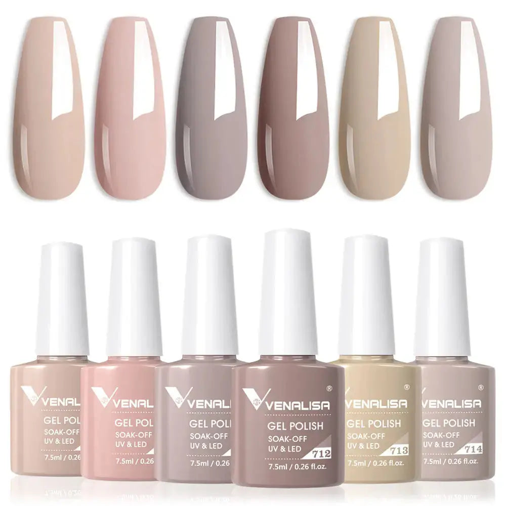 VENALISA 7.5ml Nail Gel Polish VIP5 HEMA Free Semi Permanent Soak off UV LED Nail Gel Varnish Full Coverage Nail Gel Lacquer Makeup art