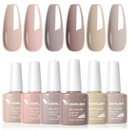 VENALISA 7.5ml Nail Gel Polish VIP5 HEMA Free Semi Permanent Soak off UV LED Nail Gel Varnish Full Coverage Nail Gel Lacquer Makeup art