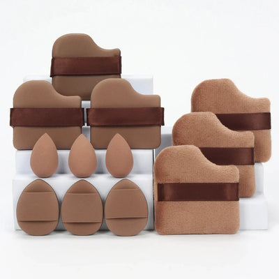 12-Piece All-Purpose Makeup Sponge Set, Made of 3 Loose Powder Puffs, 3 Mini Air Cushion Puffs, 3 Beauty Eggs and 3 Mini Beauty Makeup art