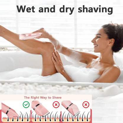 Dual-Head Electric Bikini Trimmer & Body Shaver — Waterproof, Painless, Rechargeable