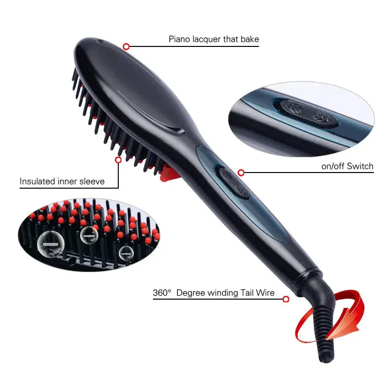 New Professional Electric Hair Straightener Comb Hair Brush Straightening Irons EU/ US/ UK/AU Plug Makeup art